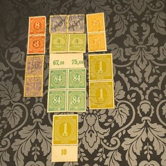 Germany Postage Stamp Blocks Yellow Green Red 8 25 50 84 1 RM lot 17