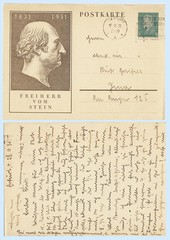 Germany 1931 8 pf Freiherr von Stein Postal Stationery Postal Card H&G 196
