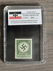 Third Reich WWII Nazi German Swastika NSDAP Stamp Collection w Hard Slab Case