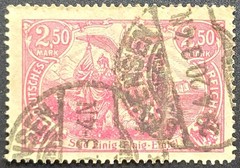 Germany Deutsches Reich 2.50 Mark Germania Used Stamp Red