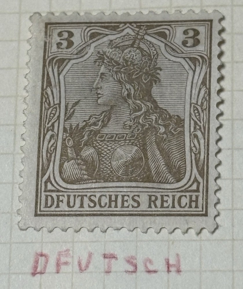 Dfutsches Reich „ERROR” 3 Pfennig Sc#66a without watermark 💎 💎