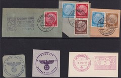 Lot Stamp Germany WWII 3rd Reich Germania Mixed On Paper Hindenburg Bohemia U