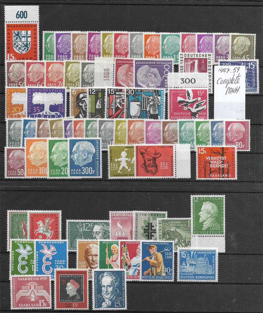 GERMANY @ SAARLAND (BUND) COMPLETE MNH 1957-59 COMPLETE NICE PRICED @ Ger.52