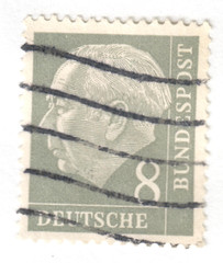 West Germany – 1954 – Professor Dr. Th. Heuss – 8Pfg – Used – #04
