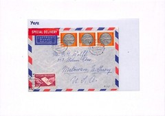 USA 30c *SPECIAL DELIVERY* Cover 1959 Ex GERMANY Air Mail Matawan NJ YX191