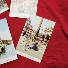 Beautiful Antique Italian COLOR postcard book booklet Italy Venice VENEZIA