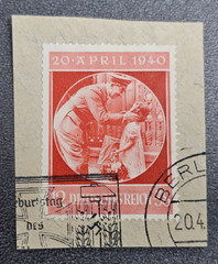 Stamp Germany Reich WWII Adolf Hitler 12 Pfennig 1940 Mi. Nr. 744 [🇩🇪39556-8]