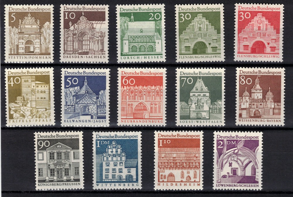 GERMANY Scott 936//951 Michel 489//503 (no 1m30pf) Mint Never Hinged