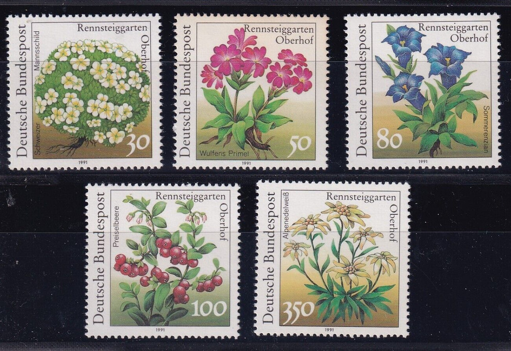 Bundesrepublik MNH ** 1505-9 SC 1630-4 flowers set
