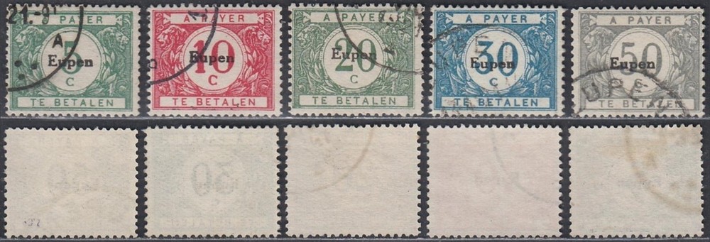 Germany 1920- (Belgian Occupation-EUPEN) – Bel Cat Occ 101/105…. (EB) AR-10266