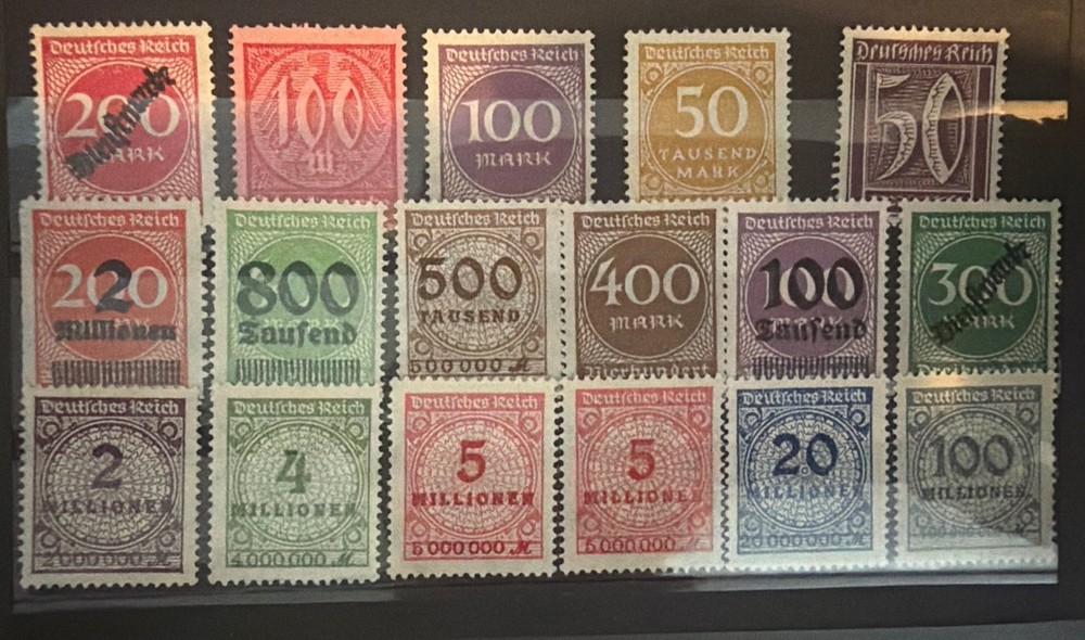 German 1923 Hyperinflation Stamp Collection – Surcharge & Definitives – MNH