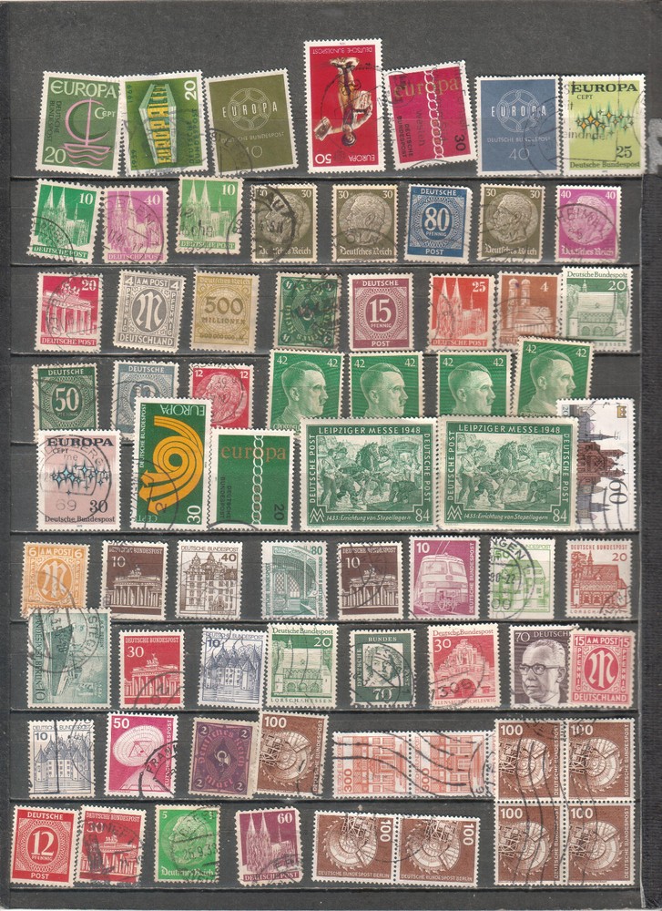Germany lot of 69 MNH MH and used stamps dates cancels locations