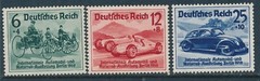 Stamp Germany Mi 686-8 Sc B134-6 1939 WWII Auto Exposition Mercedes Benz VW MNH