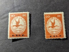 Mint 1912 Germany Airmail Stamps Erste Deutsche Rhein EELP Overprint 10 Pf 20 Pf