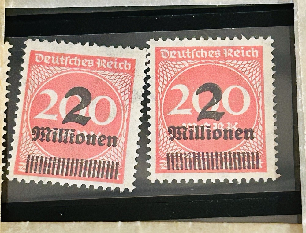 German 2 Million On 200 Mark Overprint Stamp MNH Unused Full Gum