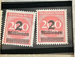 German 2 Million On 200 Mark Overprint Stamp MNH Unused Full Gum