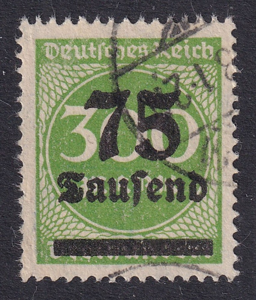 GERMANY 1923 Inflation 75T on 300m Apple-Green SG 283 Used (CV £23)