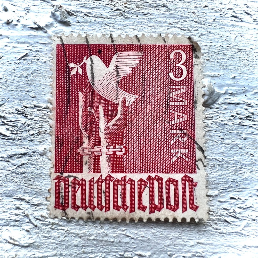 3 Mark Peace Dove postage Stamp Peace Dove Rising From Broken Shackled Hands