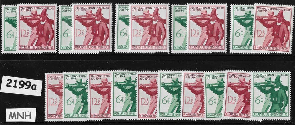 MNH stamp sets Germany B278-279 1944 Shooting Matches Innsbruk Austria #2199a