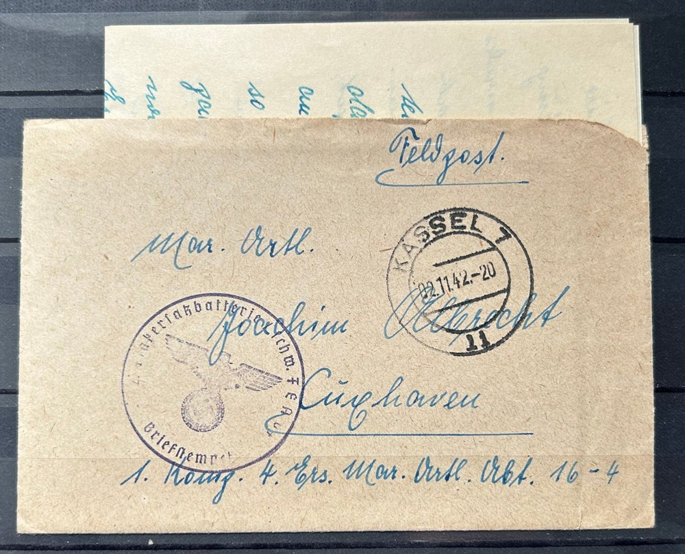 1942 German Cover with Letter Feldpost nice