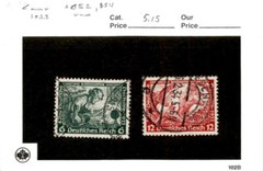Germany, Postage Stamp, #B52, B54 Used, 1933 Semi Postal (AC)