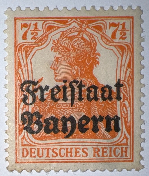 Travelstamps: Germany Bayern OP Stamps 7 1/2 Pfennig Sg 218/Sc # 179 Mint MOGH