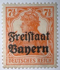 Travelstamps: Germany Bayern OP Stamps 7 1/2 Pfennig Sg 218/Sc # 179 Mint MOGH