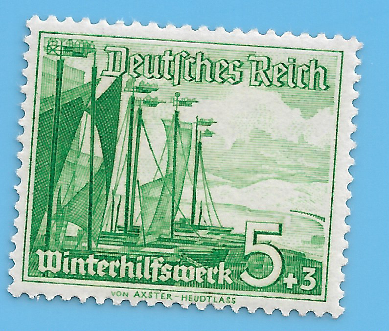 Germany WW2 German 1937 Ships Winter Relief 5+3 Stamp MNH WW2 ERA Mi# 653