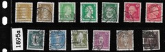 Stamp set 351-362 with color Varieties Germany Famous citizens 1926-27 #1895a
