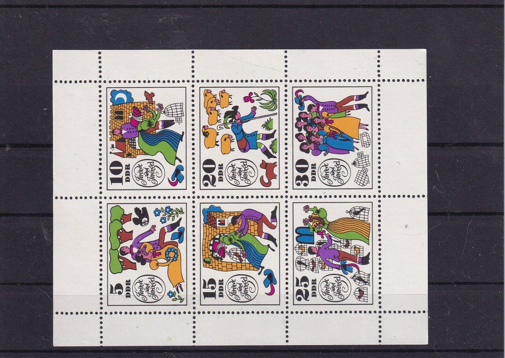 DDR MNH ** 1450-5 SC 1087-92 Jorinde & Joringel Sheetlet