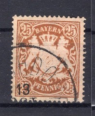 Bayern 58B Mint 18EUR Stamped Authentic