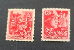 2 Germany WW2 Third Reich Army Storm Trooper & SS stamps 1945