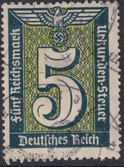 Stamp Germany Revenue WWII Fascism War War Era KDF Urkunden Selection U 1