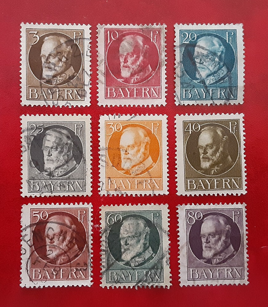 BAYERN Germany 1914-20 Used Short Set 5Pfg Missing VF-XF 2983