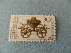 Vintage POST STAMP DEUTCHSCHE BUNDESPOST Bronze Kultwagen AUS 1976