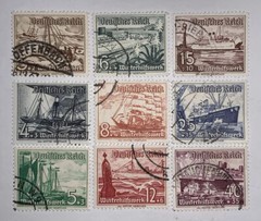 TRAVELSTAMPS: 1937 GERMANY STAMPS SCOTT #B107-B115 3rd REICH USED NG