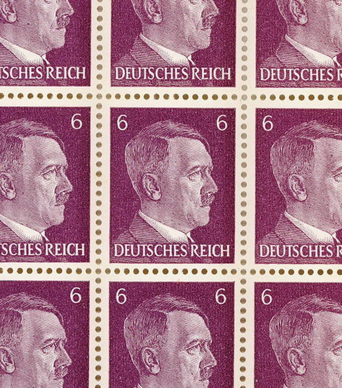 Stamp Germany Sc 585A Sheet 1941 WWII Fascism War Era Hitler Deep Violet MNH