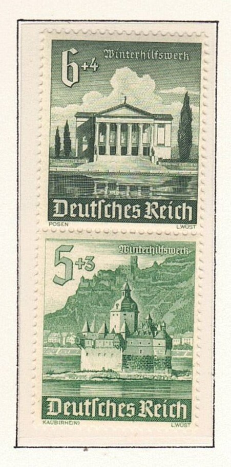 Germany – 1940 ZdMiNr. S260, 6pf+5pf Buildings, se-tenant pair (MNH)