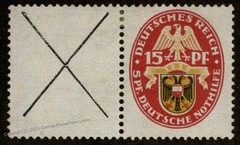 Germany 1929 Mi W36 Deutsche Nothilfe Welfare Semipostal Zusammendruck Se 64796