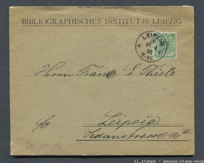 German Reich : Better large cover from 1896 – Leipzig – used