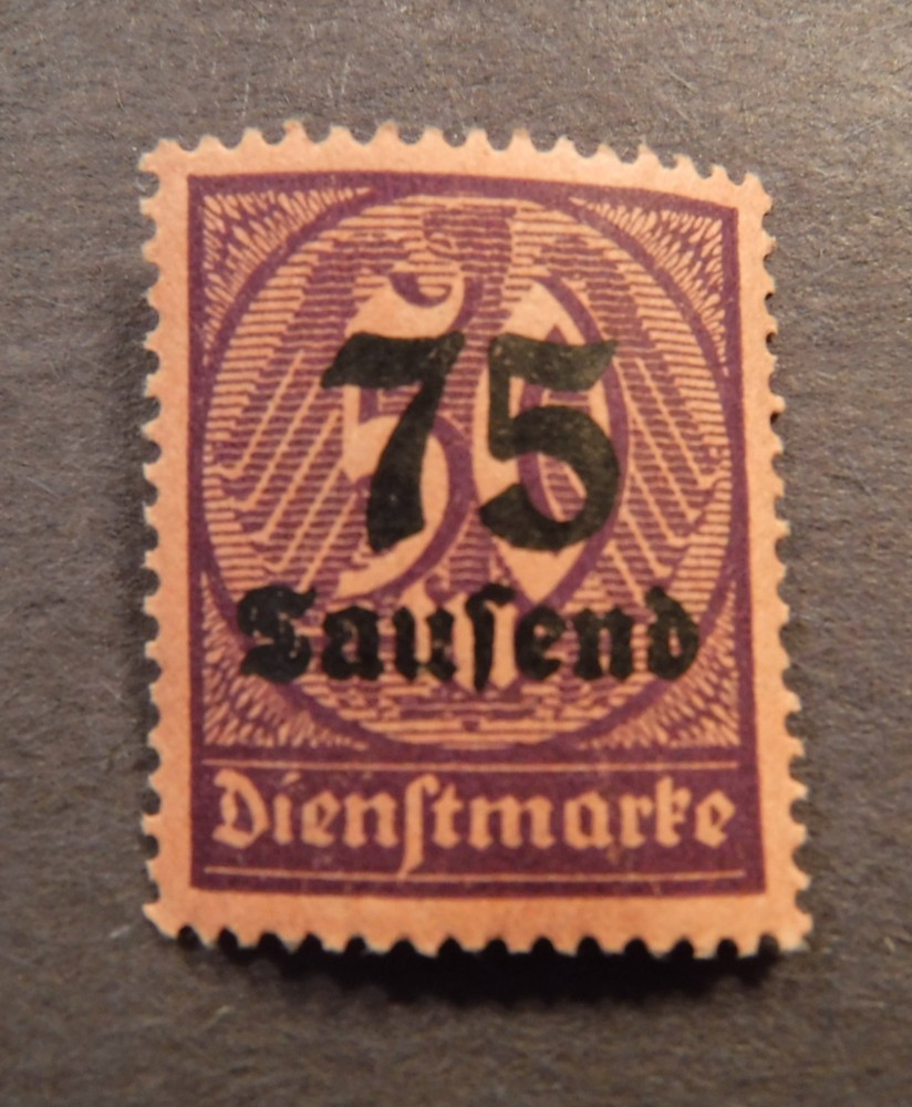 Germany, Scott O34, 1923 , 75th m Over Print on 50 m, Official Stamp, MNHOG