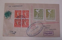 GERMAN MIXED GREAT BRITAIN PEACE DOVE UNLSITED PAQUEBOT HOLLAND 1958