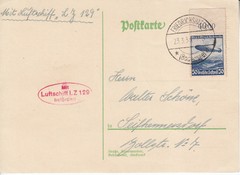 Card Hindenburg 1936 Airship Germany Fascism LZ 129 Trial Flight Airmail