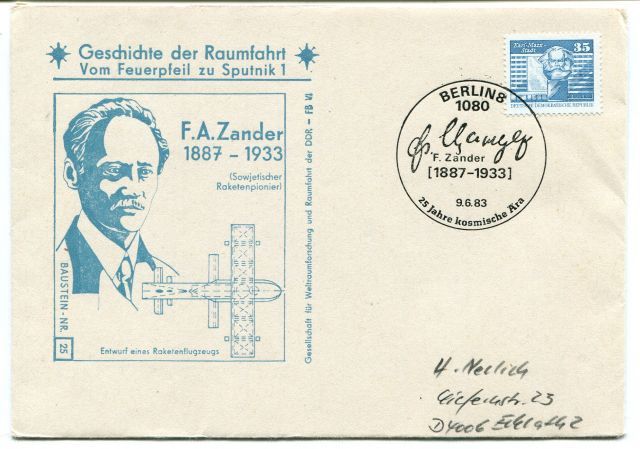 1983 Geschichte Raumfahrt Vom Feuerpfeil Sputnik 1 F. A. Zander Berlin 8 1080