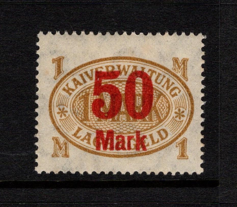 Germany 1920s Hamburg Dock Fees 50m on 1m M Heavy Hinged – S57408