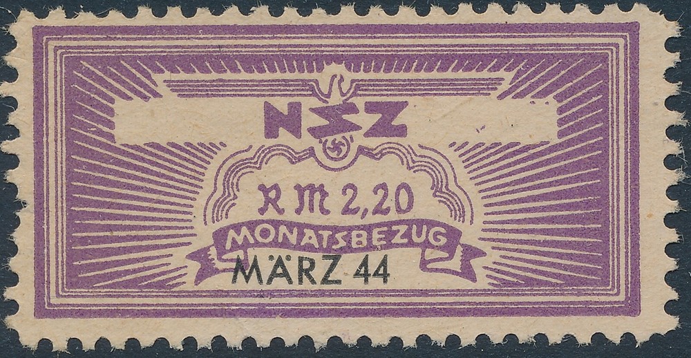 Stamp Germany Revenue WWII 3rd Reich NSZ National Newspaper Mar 1944 MNG