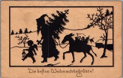 GERMANY 1930 VINTAGE ILLUSTRATED CHRISTMAS POSTCARD ADDR USA & POSTMARK