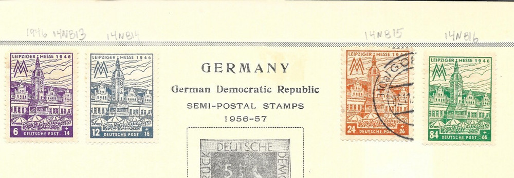 Germany West Saxony 1946 Scott Catalog 14NB13-16 Perf & Imperf (8pcs) MH