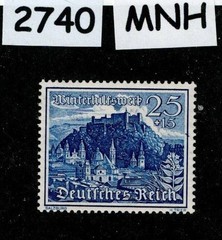 MNH Stamp B167 1939 Germany Castles Cathedrals Mountains Winter relief #2740