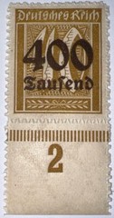 Travelstamps: 1923 Germany Deutsches Reich Stamps Mi: 300, 400 000 Mark, MOGNH